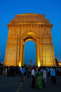 India Gate or All India War Memorial Arch by Sir Edwin Landseer Lutyens in the evening
