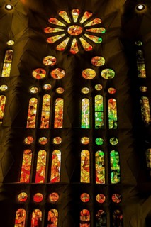Stained glass window in the Sagrada Família