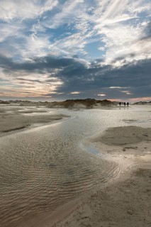 Strong westerly winds driving water from the North Sea into the dunes