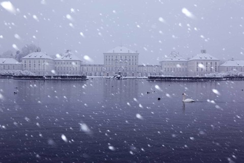 Schloss Nymphenburg Castle in the snow