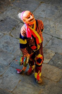 Performing artist at a monastery festival in Jakar Dzong fortress