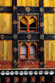 Ornate window at the Paro Dzong