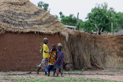 Girls in a village