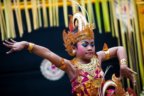 Girl during a Barong dance