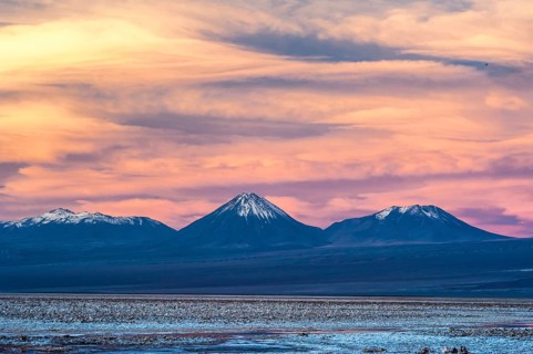 Andean scenery and Salar de Atacama salt flat