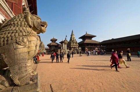 People walking on Durbar Square