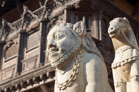 Siddi Laxmi temple entrance at Durbar Square