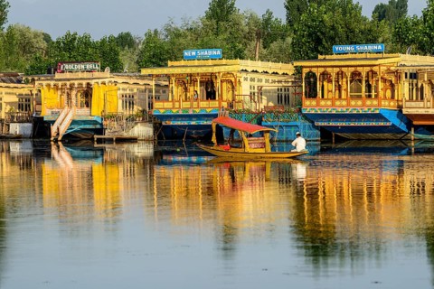 A shikara boat on Dal Lake
