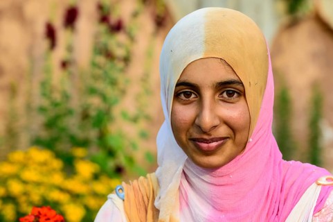 Kashmiri woman wearing a headscarf
