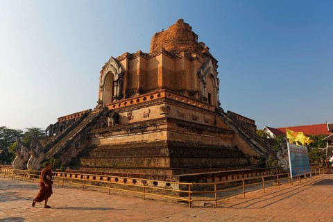 Stupa with elephant statues