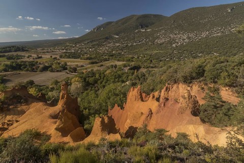 Eroded ochre pinnacles