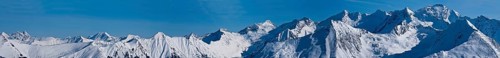 Panoramic view of the Hohe Tauern or High Tauern mountain range