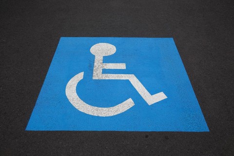 Pictogram of a parking space for disabled persons