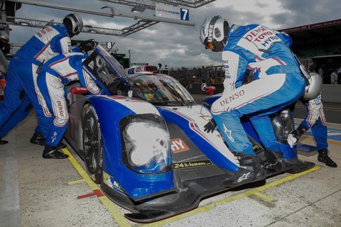 Toyota No.7 in the pit lane during the 24 hours of Le Mans