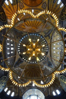 Dome ceiling and chandelier