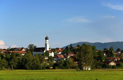Townscape of Koenigsdorf with the Church of St. Lawrence