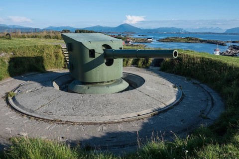 German cannon with concrete foundations
