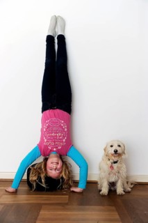 Girl doing a headstand