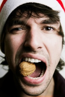 Young Man with a Santa hat