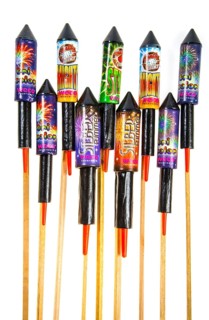 Various rocket fireworks