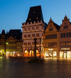 Gothic building Steipe at dusk