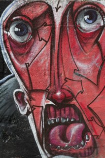 Red face with an open mouth