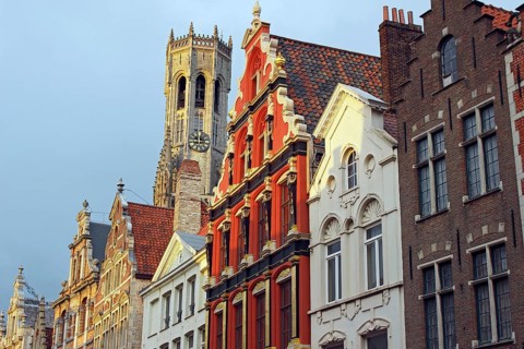 Guild houses with gabled roofs