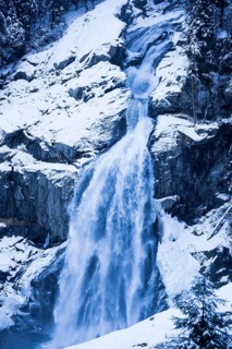 Krimml Waterfalls in winter