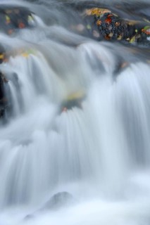 Waterfall in the Selke River in autumn