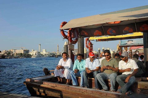 Passengers on an Abra boat