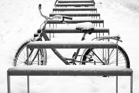 Bicycle in the snow