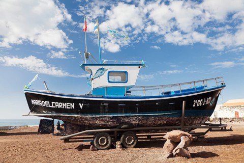 Boat on a trailer