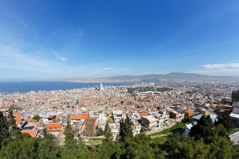 View from Kadifekale Castle over the town