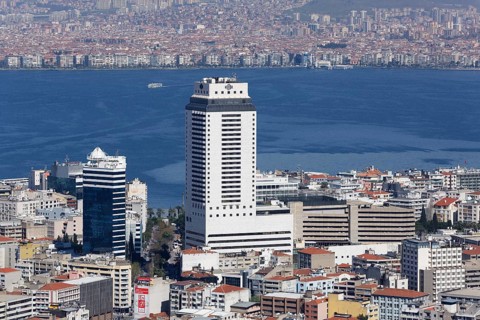 High-rise Hilton Hotel in the city centre of Konak