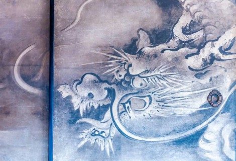Dragon on a paper wall