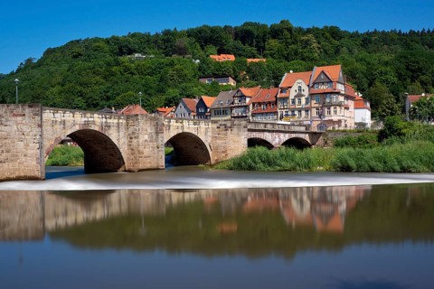 Townscape with Werrabruecke bridge