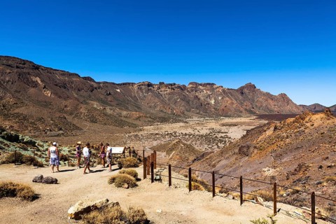 Crater landscape with lava rock in Teide National Park