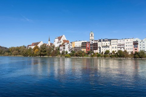 View of the town of Wasserburg am Inn