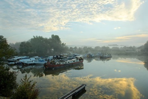 Houseboat on Saône river