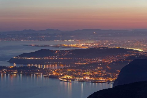 View from Tête de Chien over the Côte d'Azur near Villefranche-sur-Mer and Saint-Jean-Cap-Ferat