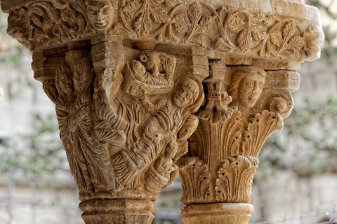 Romanesque capital in the cloister