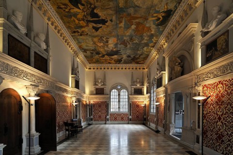 Restored Hirsvogel Hall with a canvas ceiling