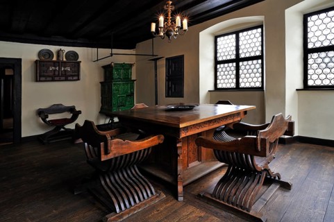 Parlour room display with a fireplace