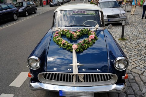 Blue Opel Rekord P1 car
