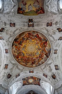 Baroque vault with frescoes by Hans Georg Asam