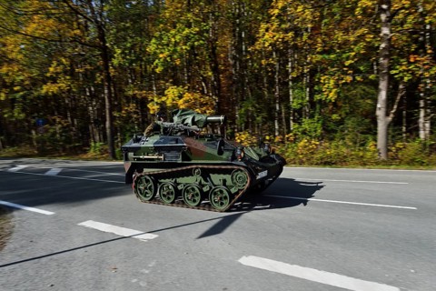 Tanks of the mountain infantry during a manoeuvre