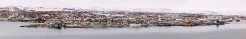 Panoramic view of town of Akureyri