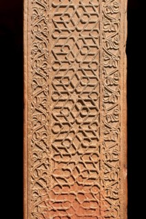 Decorative elements carved on a sandstone pillar