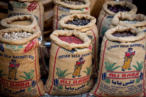 Bags filled with spices