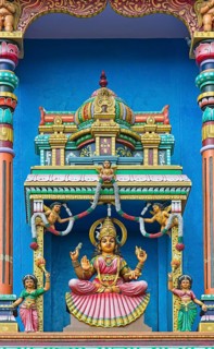 Statue of a goddess on the temple wall